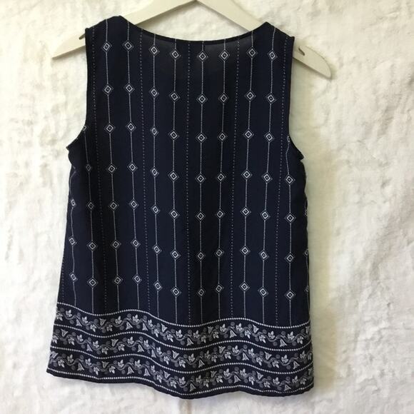 Loft Navy Pattern Sleeveless Top - Picture 3 of 6